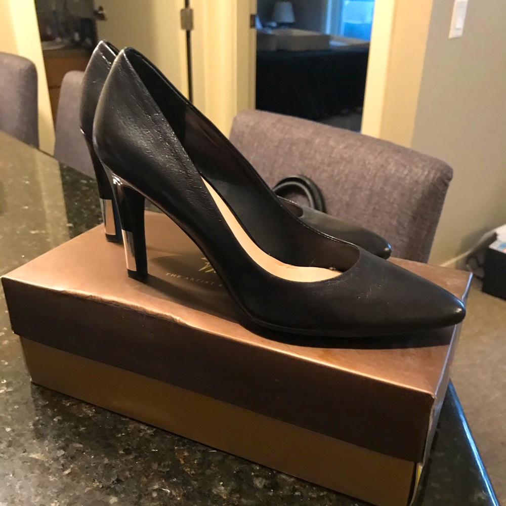 Franco Sarto Black Leather Heels